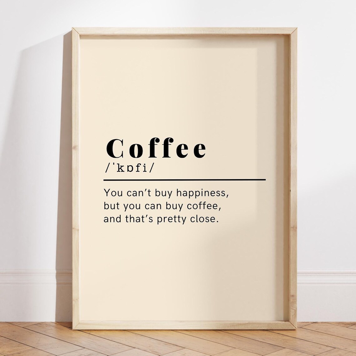 Coffee Definition You Can Buy Happiness Funny Quote Typography Poster