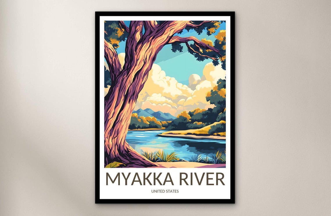 Myakka River Florida State Park Ancient Tree River Travel Poster