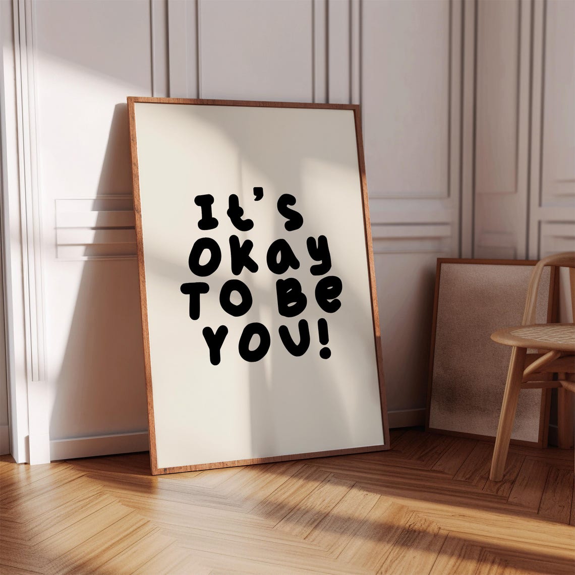 Its Okay to Be You Bold Black Typography Affirmation Poster Gift