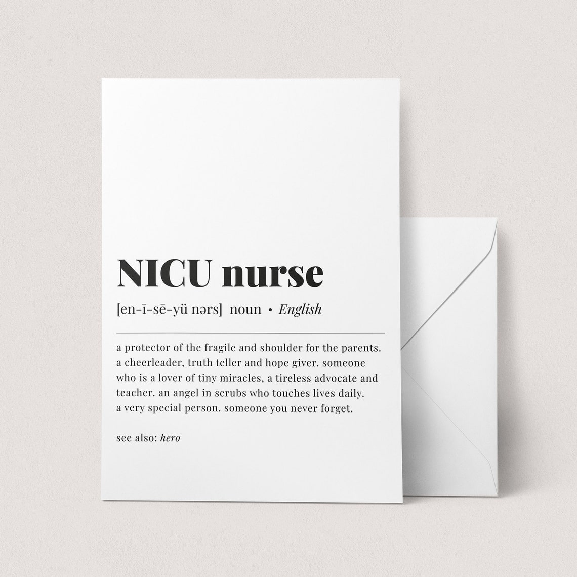 NICU Nurse Definition Gift Appreciation Minimalist Typography Poster - Image 2