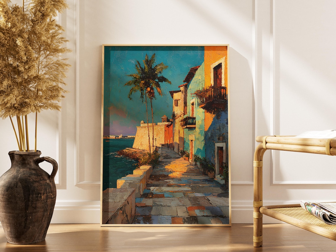 San Juan Vibrant Colonial City Art Print, Puerto Rico