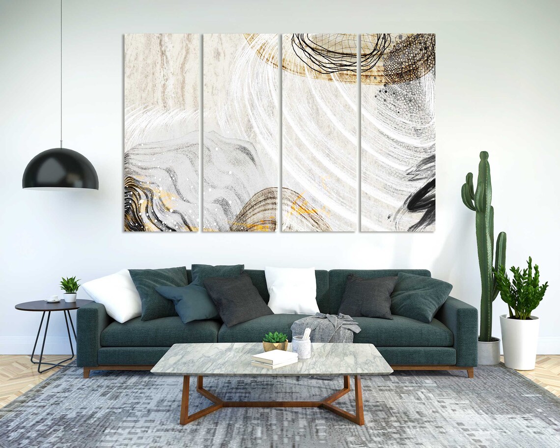 Elegant Abstract Vintage Tones Swirls Modern Minimalist Art Print - Image 2