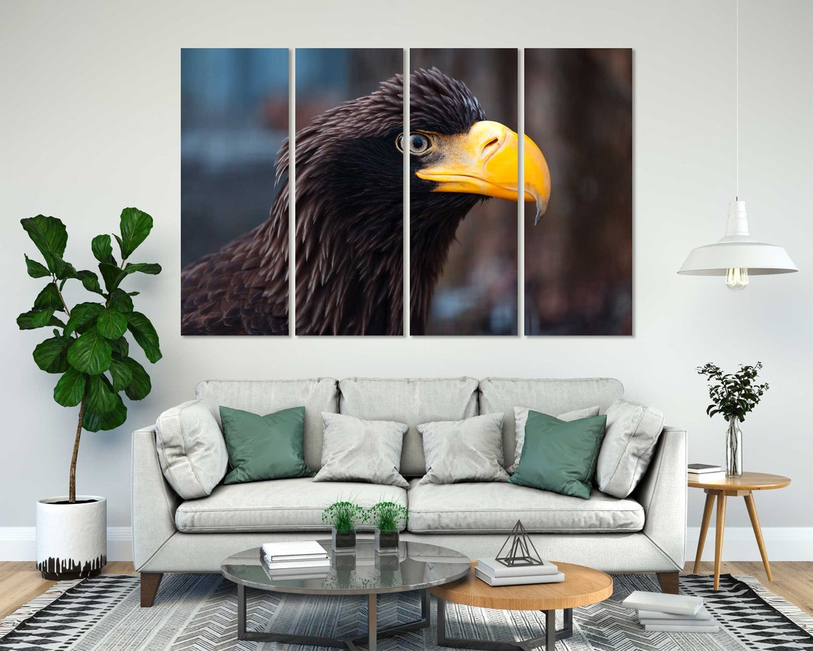 Black Eagle Profile Yellow Beak Majestic Wildlife Photo Poster - Image 7