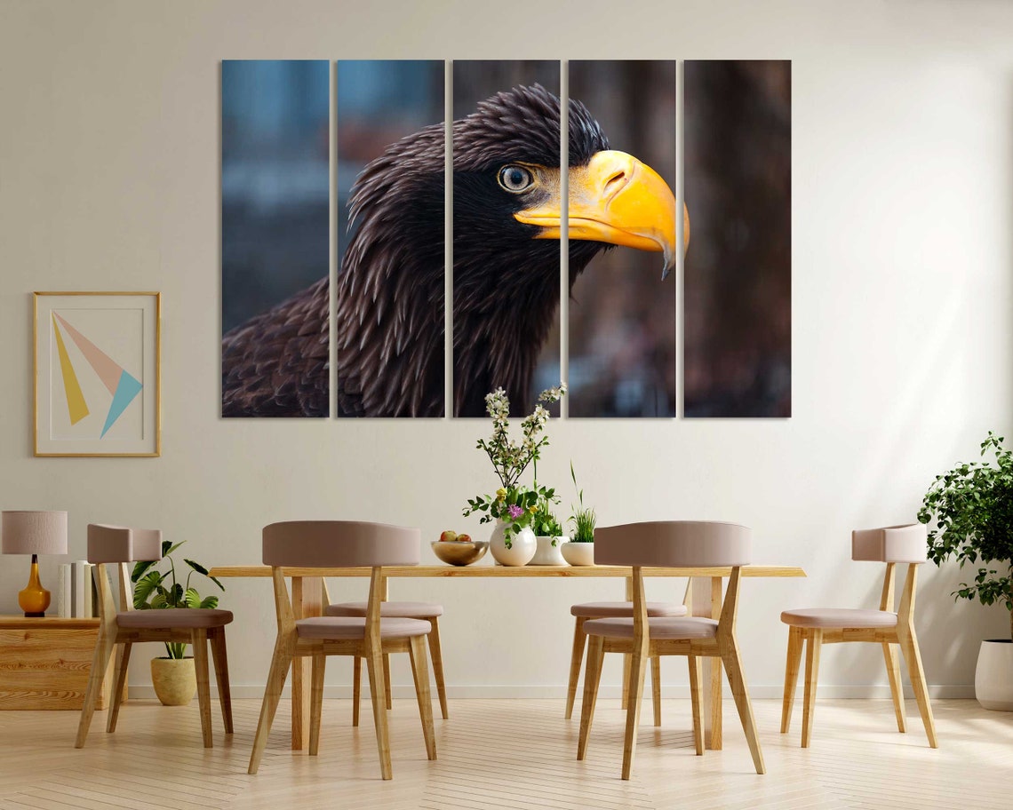 Black Eagle Profile Yellow Beak Majestic Wildlife Photo Poster - Image 6