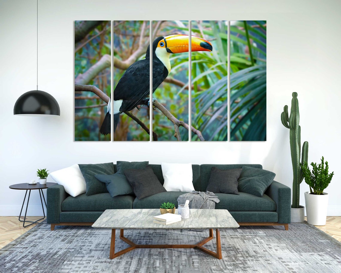 Toco Toucan On Branch Tropical Bird Orange Beak Jungle Photo Poster - Image 8