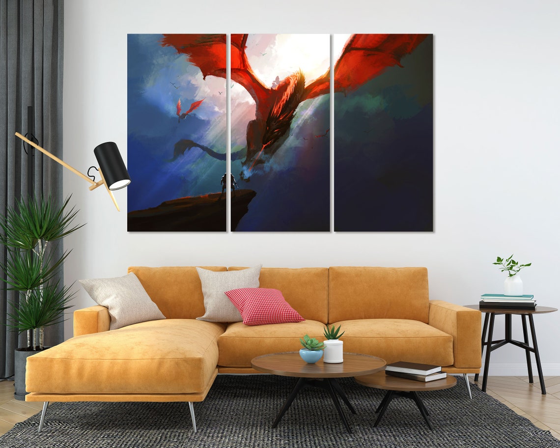 Dragon In The Sky Modern Wall Decor For Interior Abstract Decor For Room Dragon Modern Decor Abstract Art For Gift Large Abstract Decor - Image 5