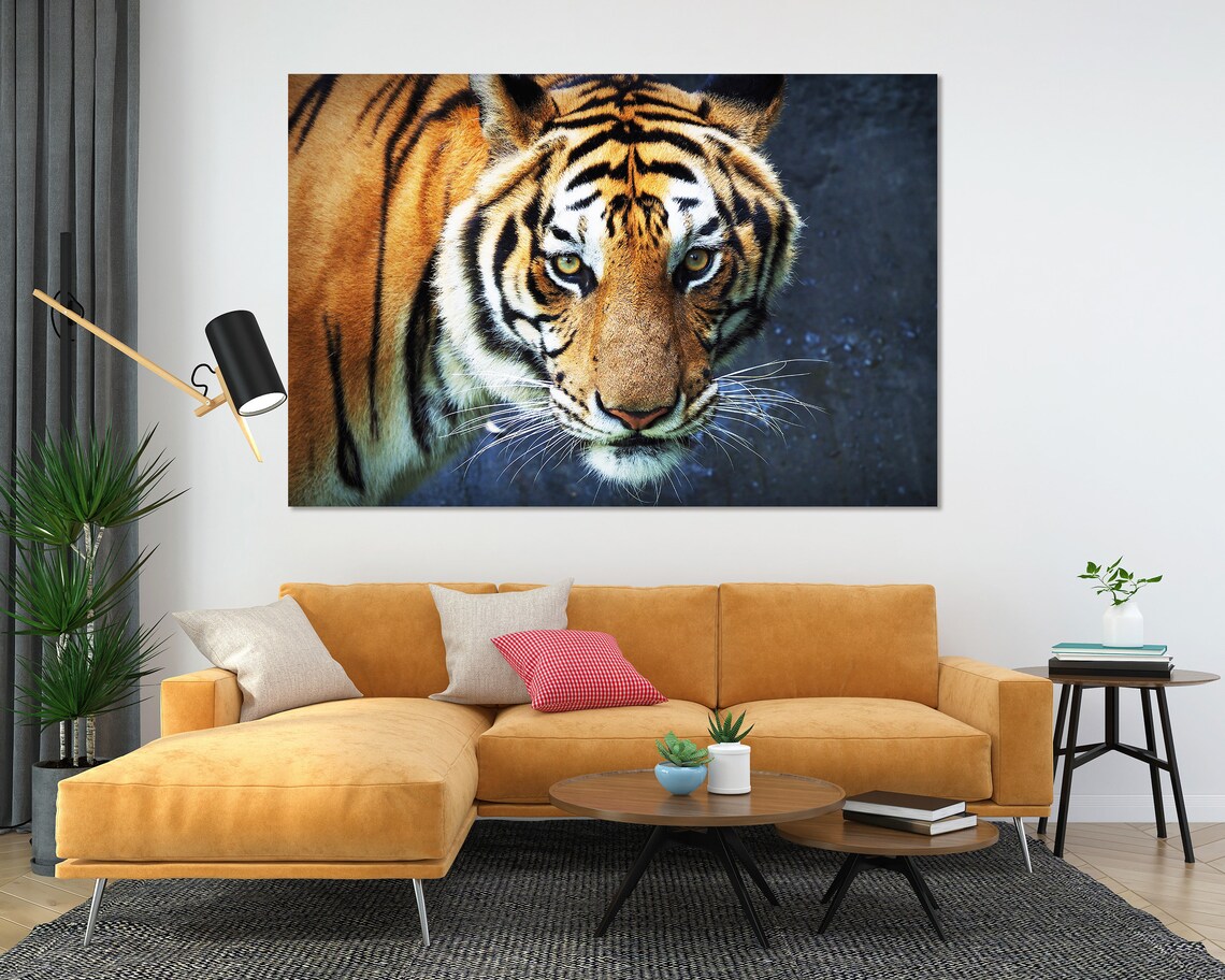 Tiger Close Up Face Portrait Intense Eyes Orange Stripes Wildlife Art Poster - Image 5