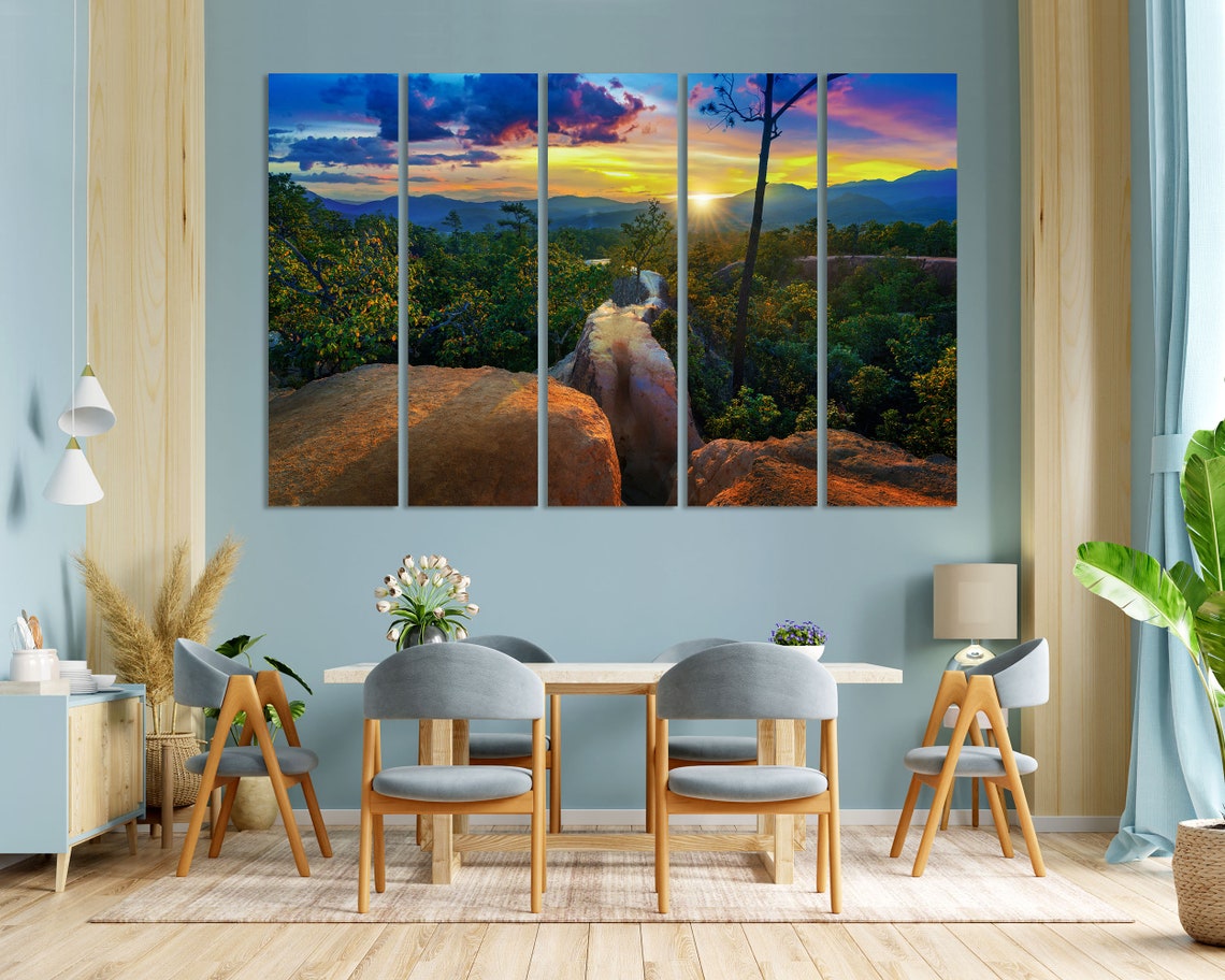 Pai Canyon Thailand Sunset Rocky Ridge Over Jungle Valley Poster - Image 3