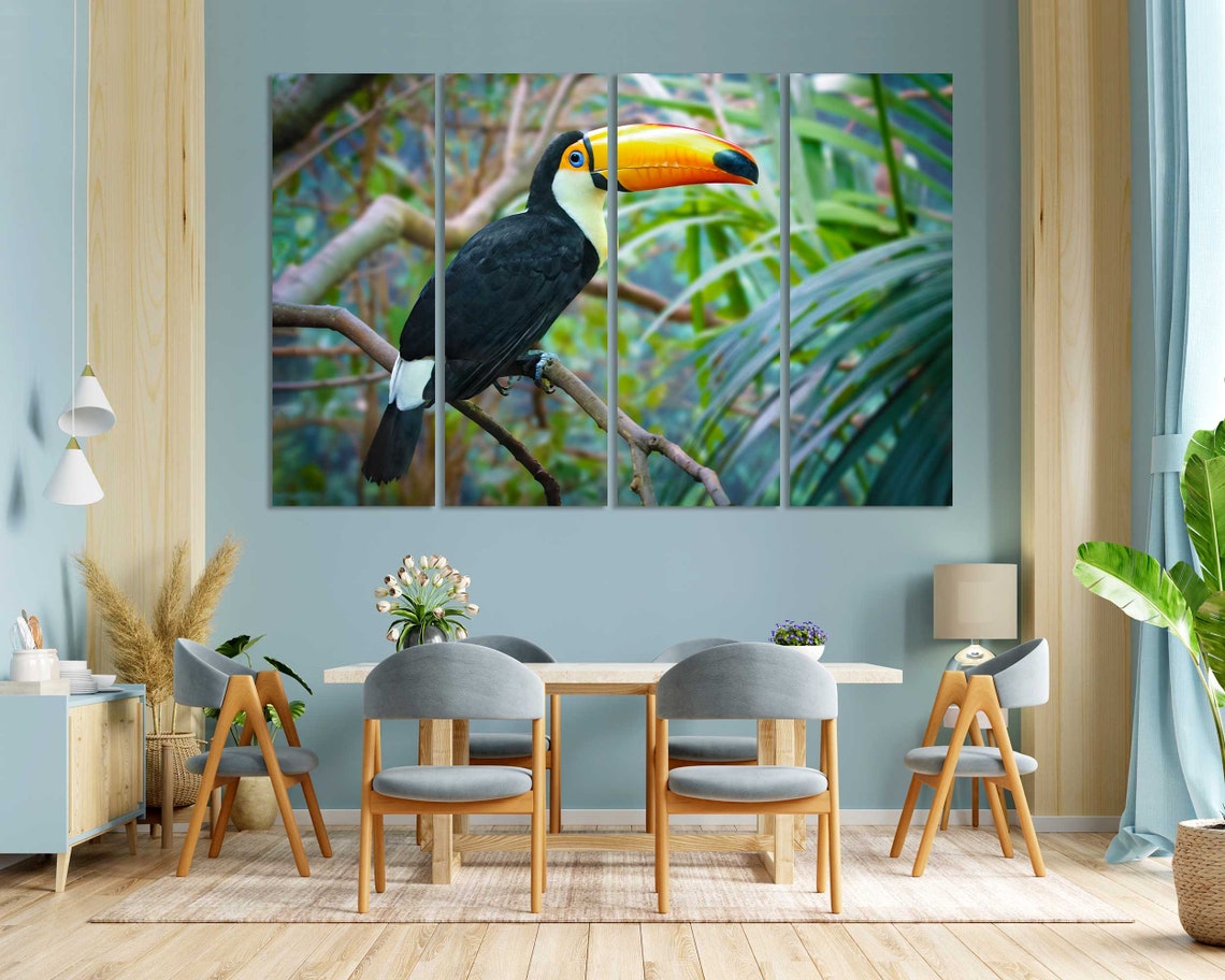Toco Toucan On Branch Tropical Bird Orange Beak Jungle Photo Poster - Image 3