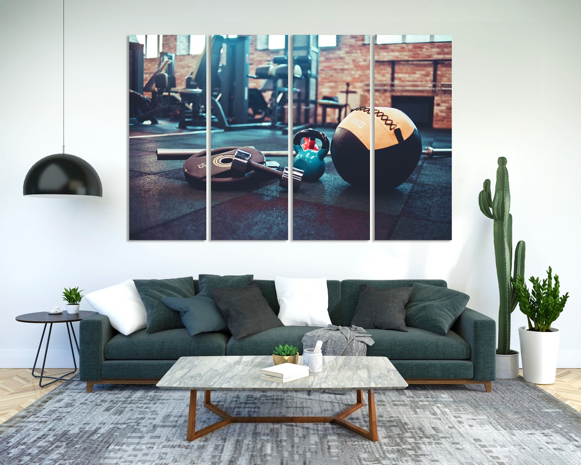 Sports Equipment For Gym Pictures Print On Motivational Art For Wall Workout Art Decor For Wall Powerlifting Art Gift Fitness Art - Image 2