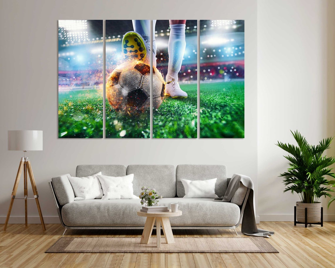 Football Art For Room Decor Football Ball Wall Art Fire Ball Original Art On Game With Ball Print Football Art For Gifts - Image 8