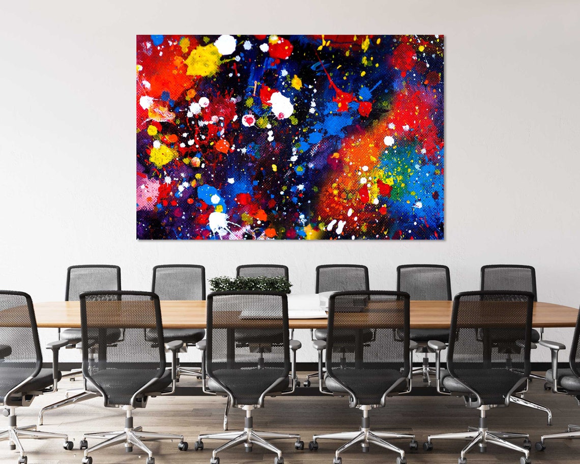 Colorful Paint Splatter Abstract Modern Multicolor Gallery Print - Image 4