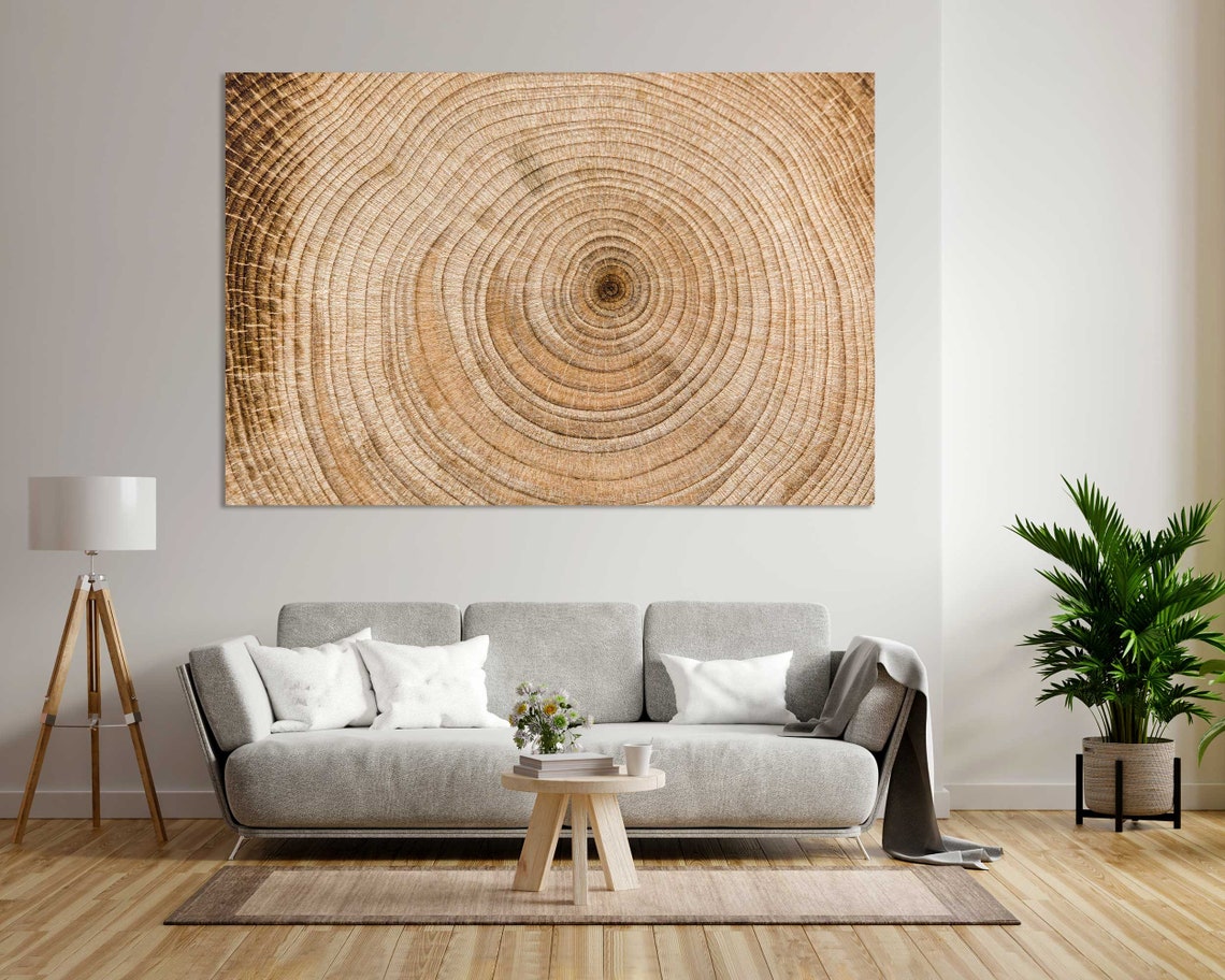 Tree Trunk Cross Section Growth Rings Natural Wood Texture Poster