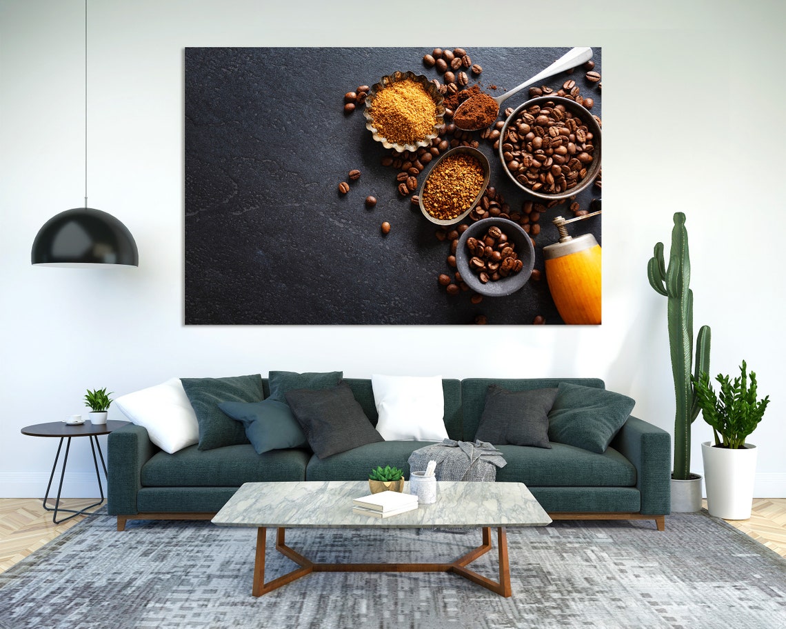 Coffee Decor For Wall Coffee Beans Print Art On Coffee Contemporary Wall Art Original Decor For Kitchen Coffee Popular Art - Image 2