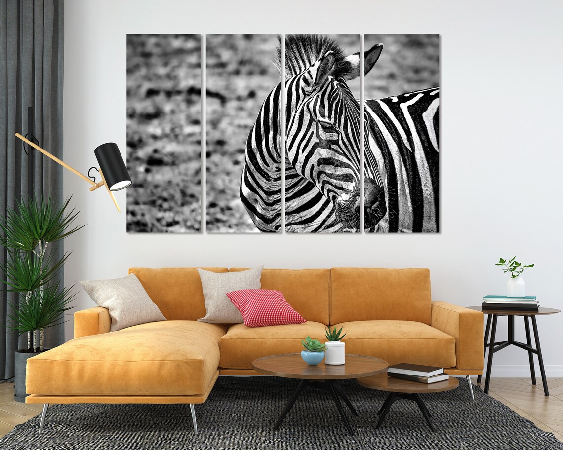 Black White Zebra Portrait Stripes Safari Wildlife Photography Wall Art Poster - Image 5