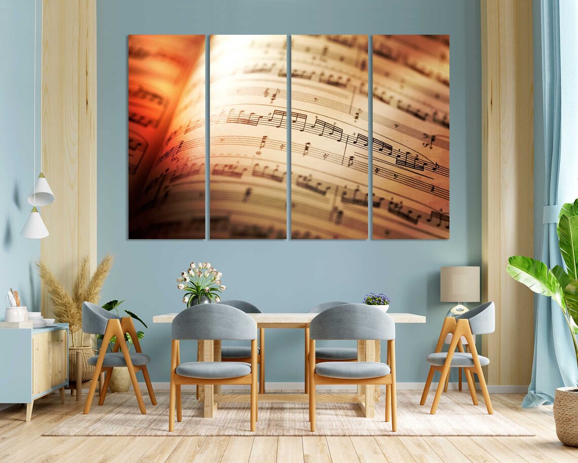 Vintage Sheet Music Close Up Warm Glow Classical Music Lover Wall Art Poster - Image 3