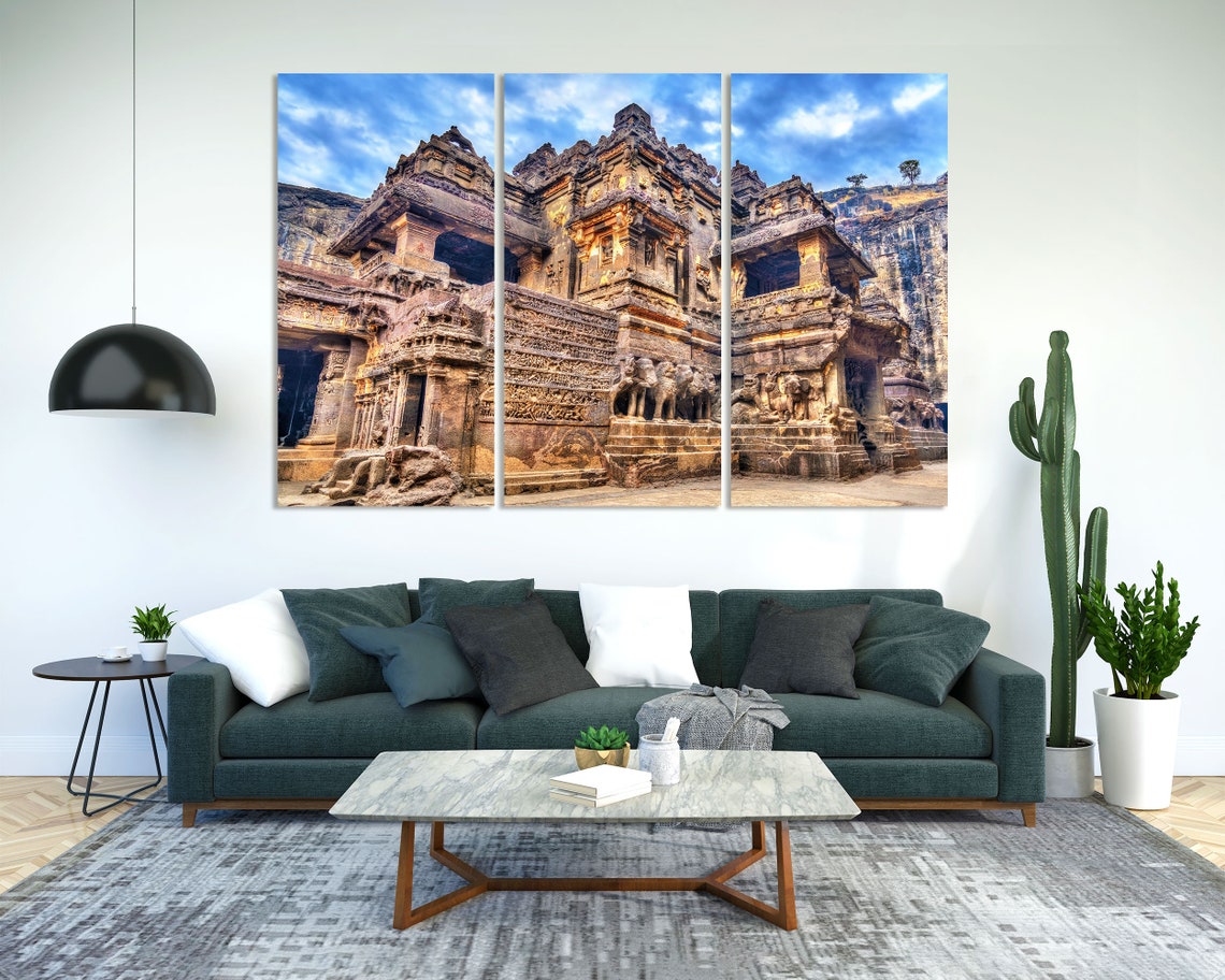 Kailasa Temple Ellora Maharashtra India Ancient Rock Cut Cave Poster - Image 2