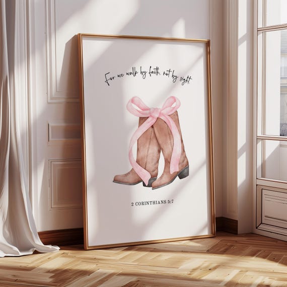 We Walk By Faith Not Sight Scripture Art Print