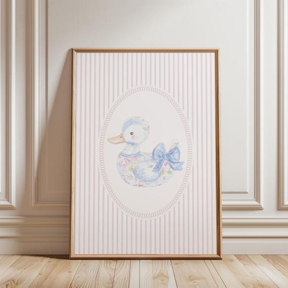 Physical Print Nursery Decore Pink Animal Art Cuteduck Cuteness Duck Cute Wall Prints Decor Ducks