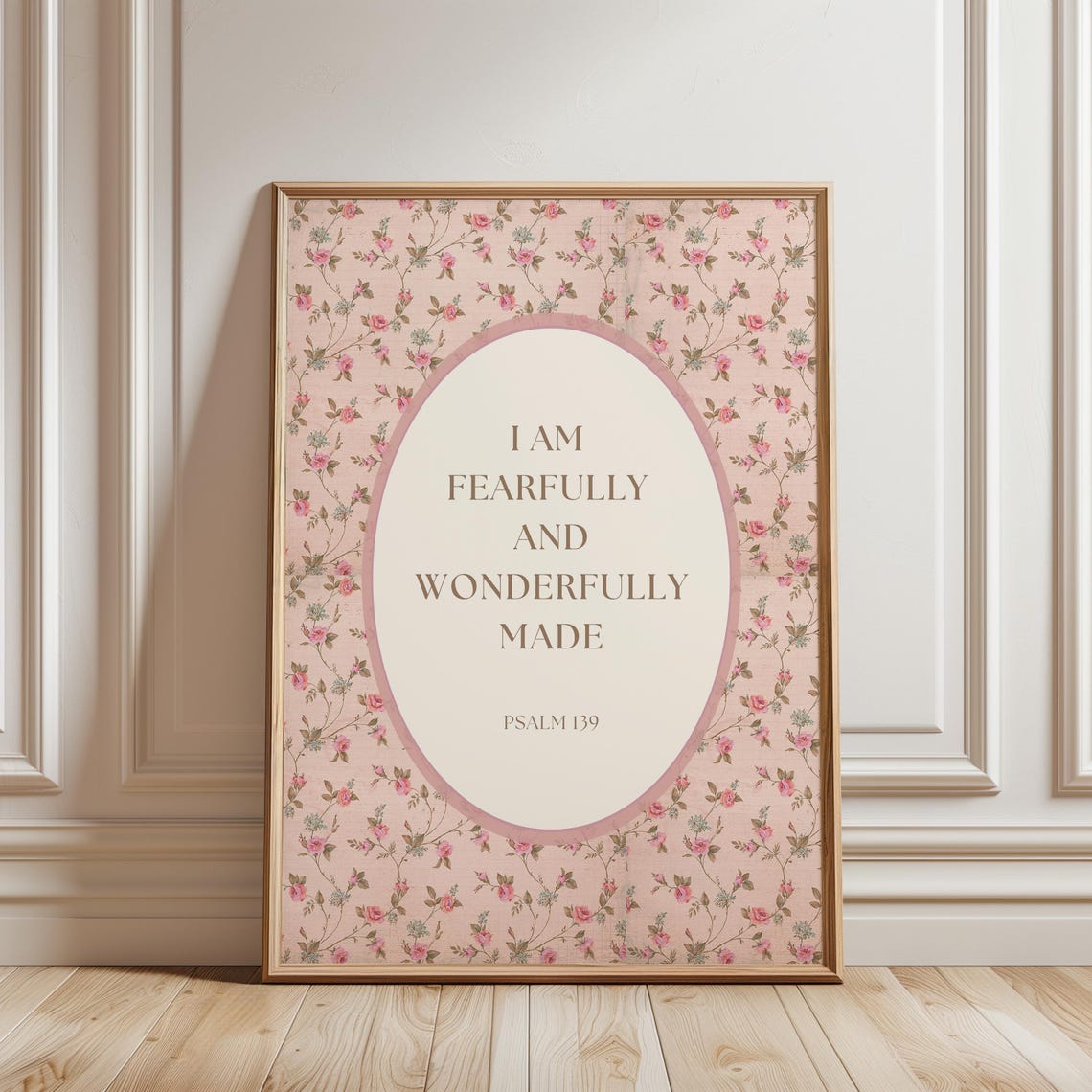 Fearfully And Wonderfully Made Vintage Floral Art Print