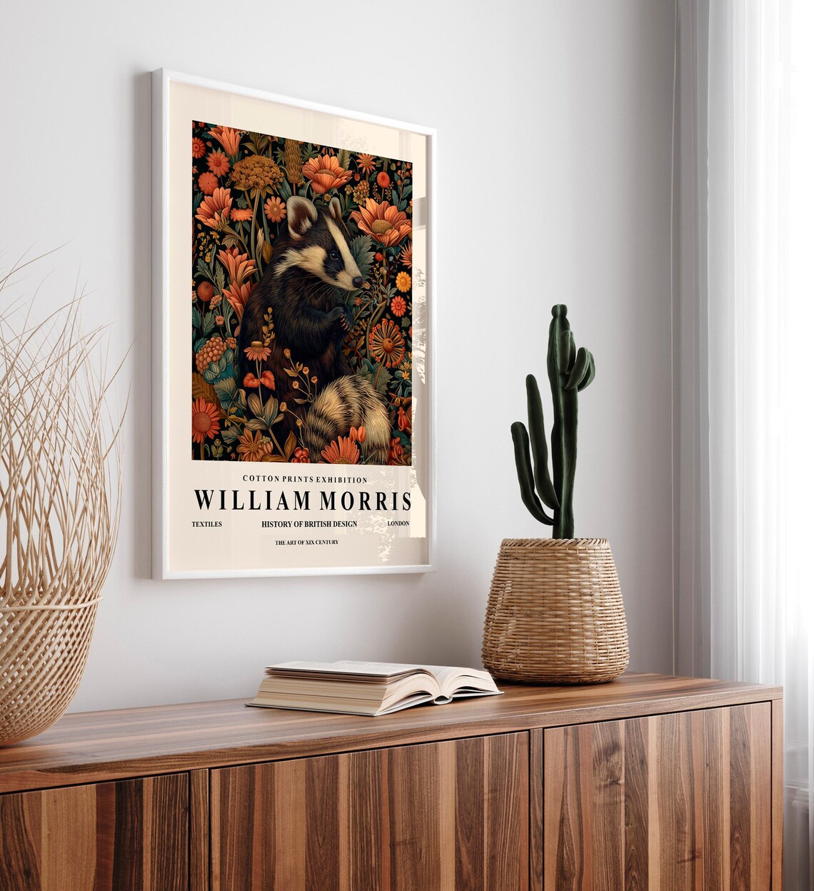 William Morris Skunk Botanical Bathroom Art Print - Image 4