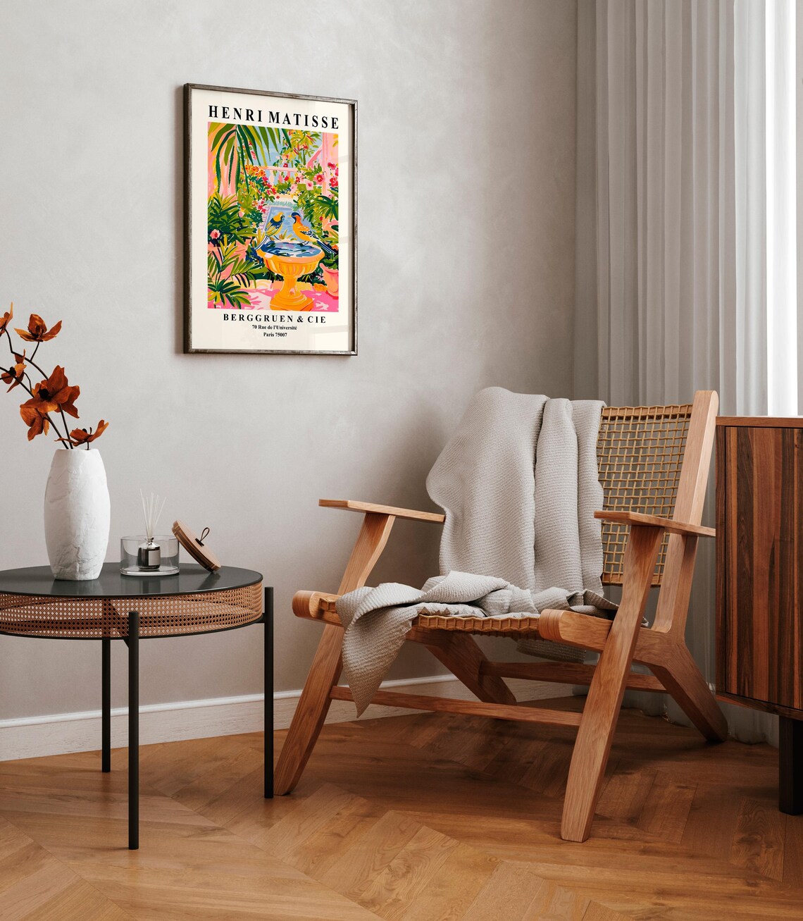 Songbirds in a Bird Bath, Matisse-Inspired Art Print - Image 2