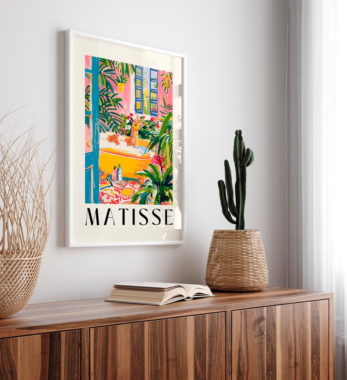 Matisse-Inspired Llama Bathroom Decor Art Print - Image 5