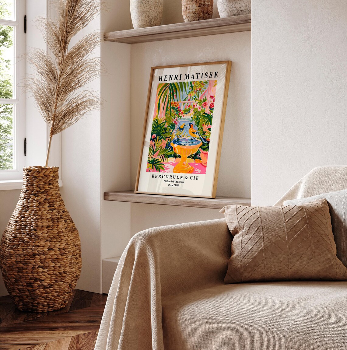 Songbirds in a Bird Bath, Matisse-Inspired Art Print - Image 6