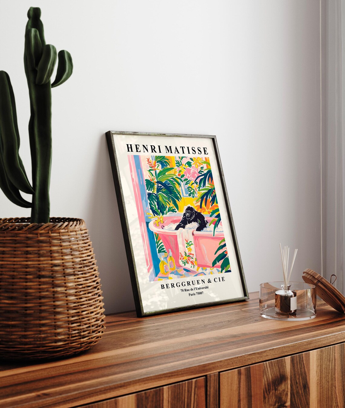 Gorilla In Bathtub Funny Poster, Matisse-Inspired - Image 4