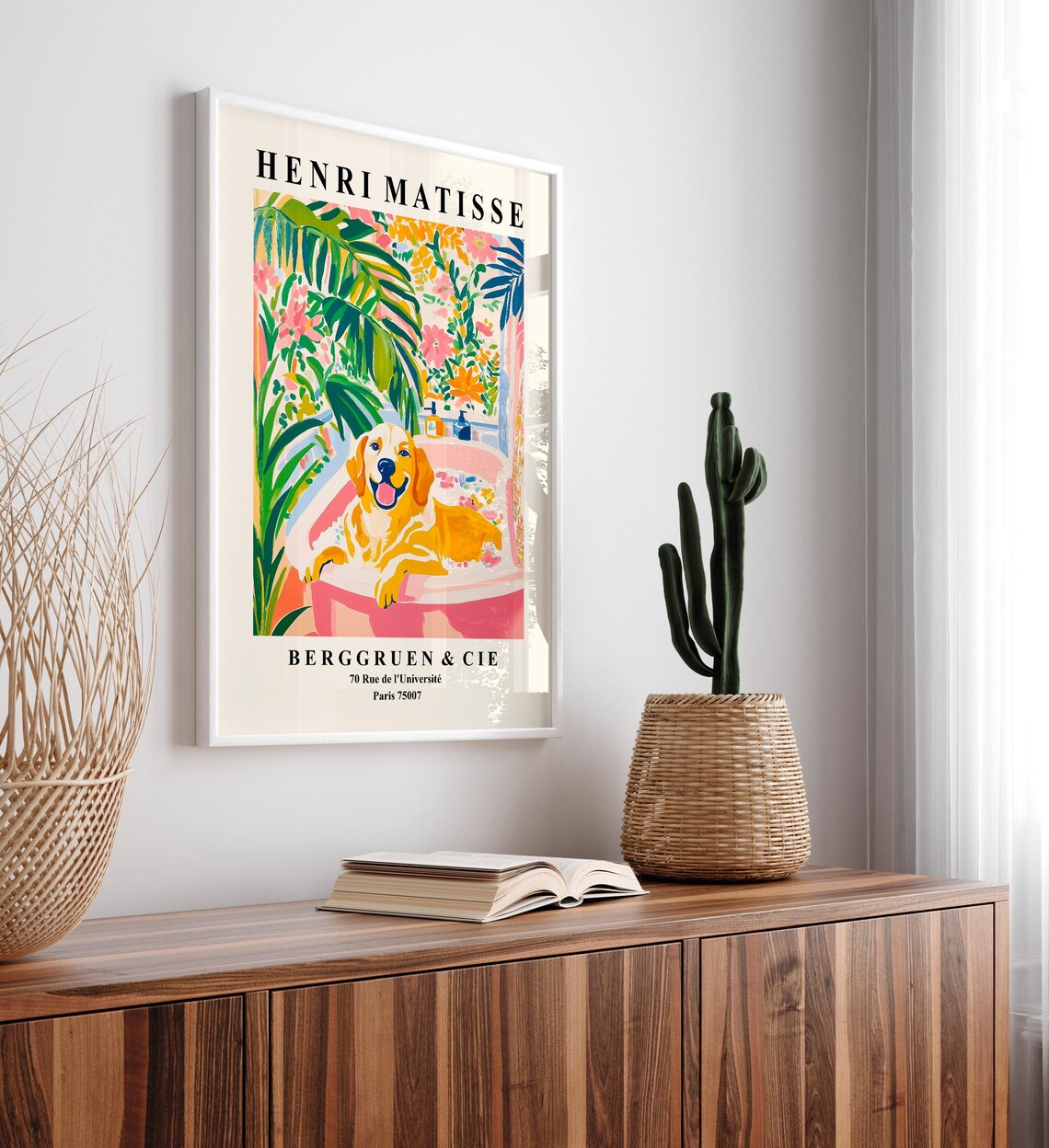 Golden Retriever In Bathtub, Matisse-Inspired Print - Image 3