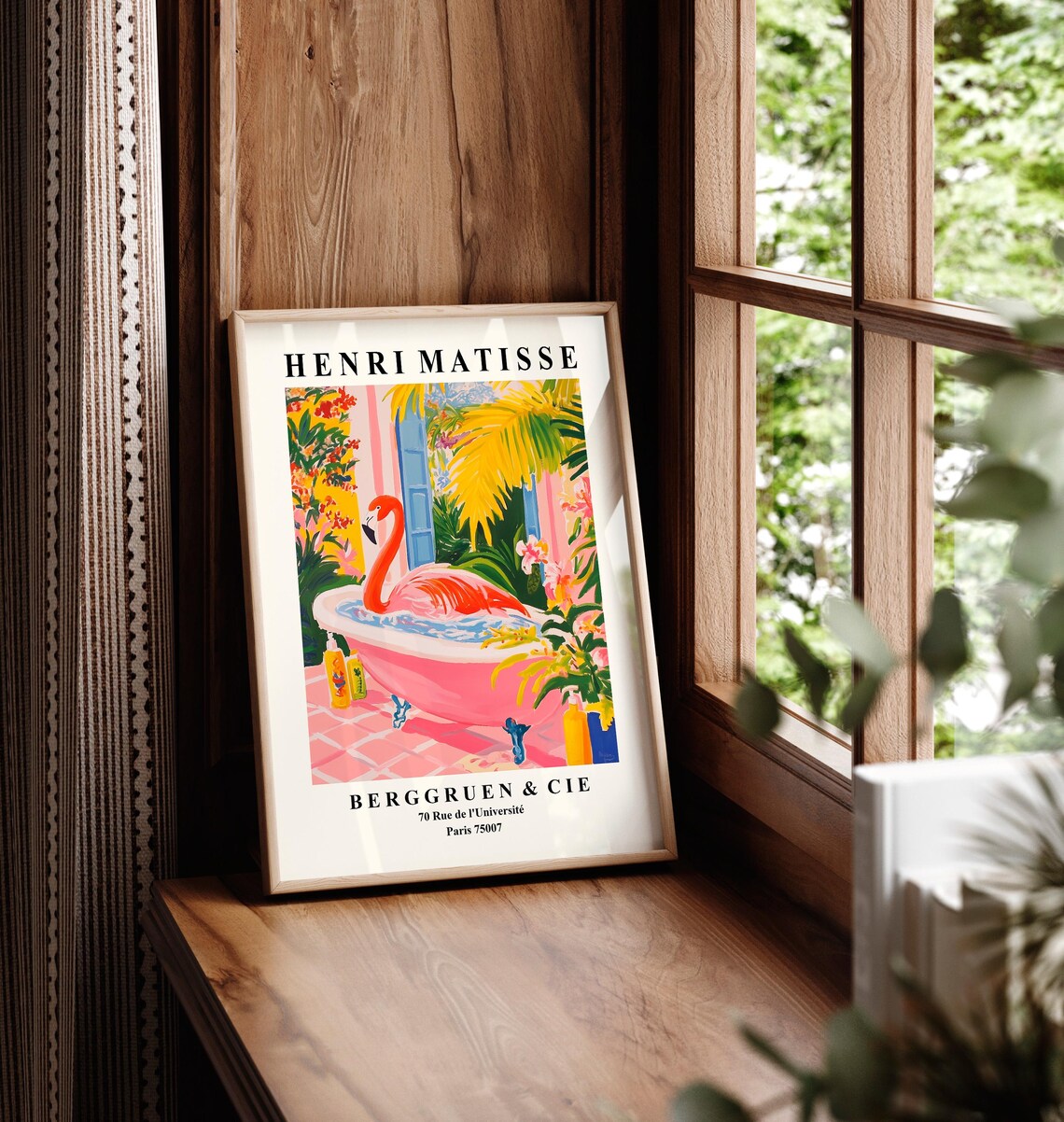 Flamingo In Bathtub Funny Bathroom Art Print - Image 6