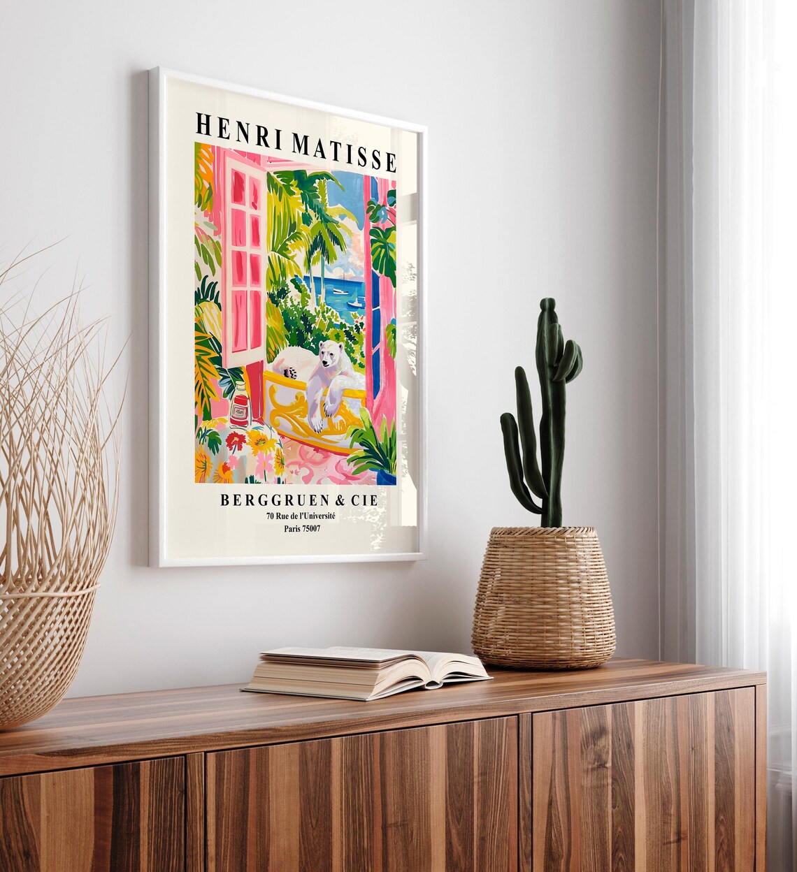 Pink Matisse Print, Polar Bear in Bathtub - Image 4