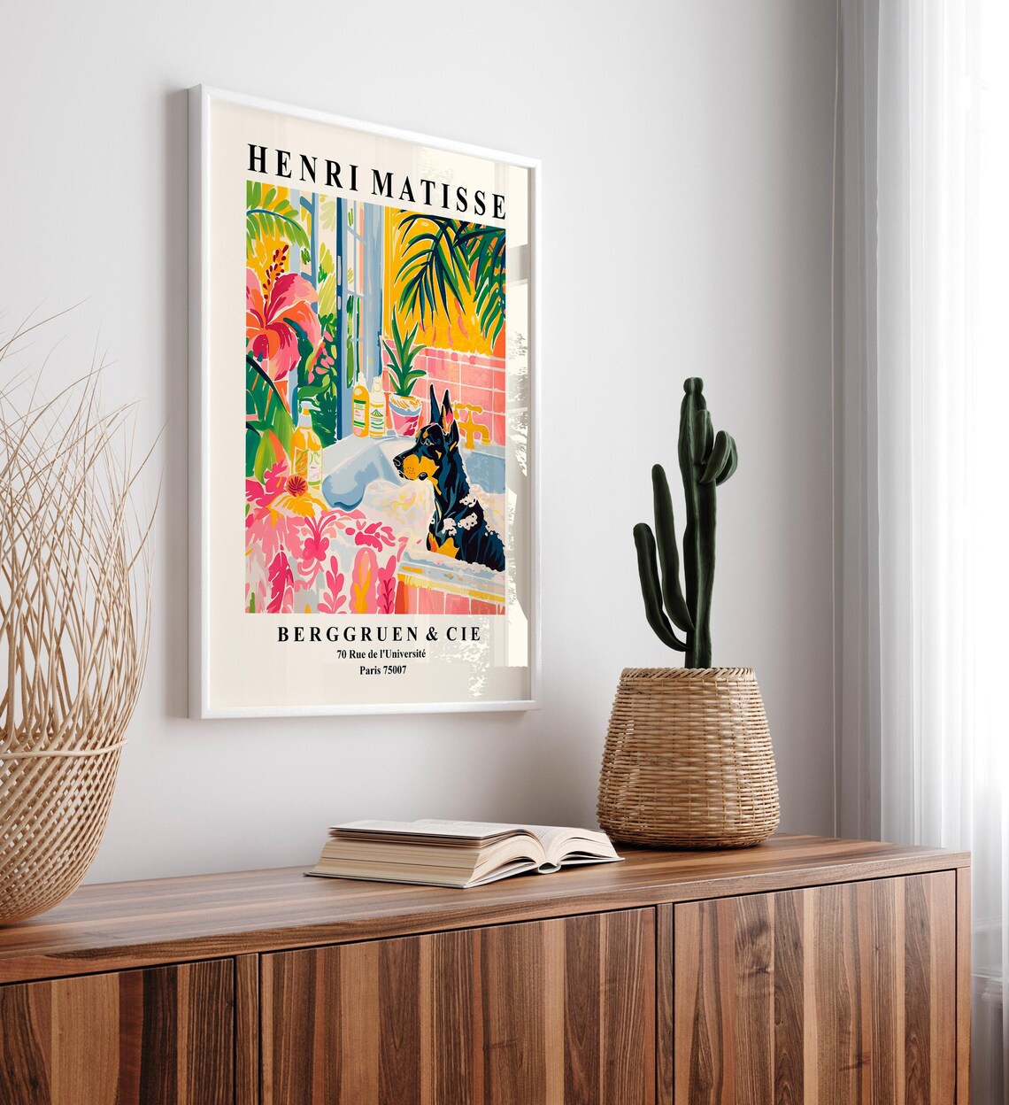 Doberman Art Print, Matisse-Inspired Dog Lover Decor - Image 3