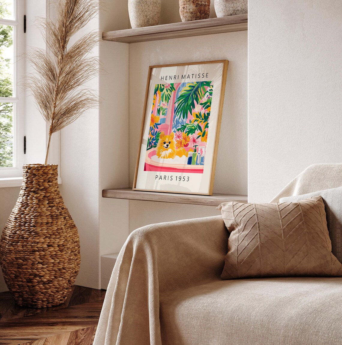 Pomeranian In Bathtub, Matisse-Inspired Poster - Image 6