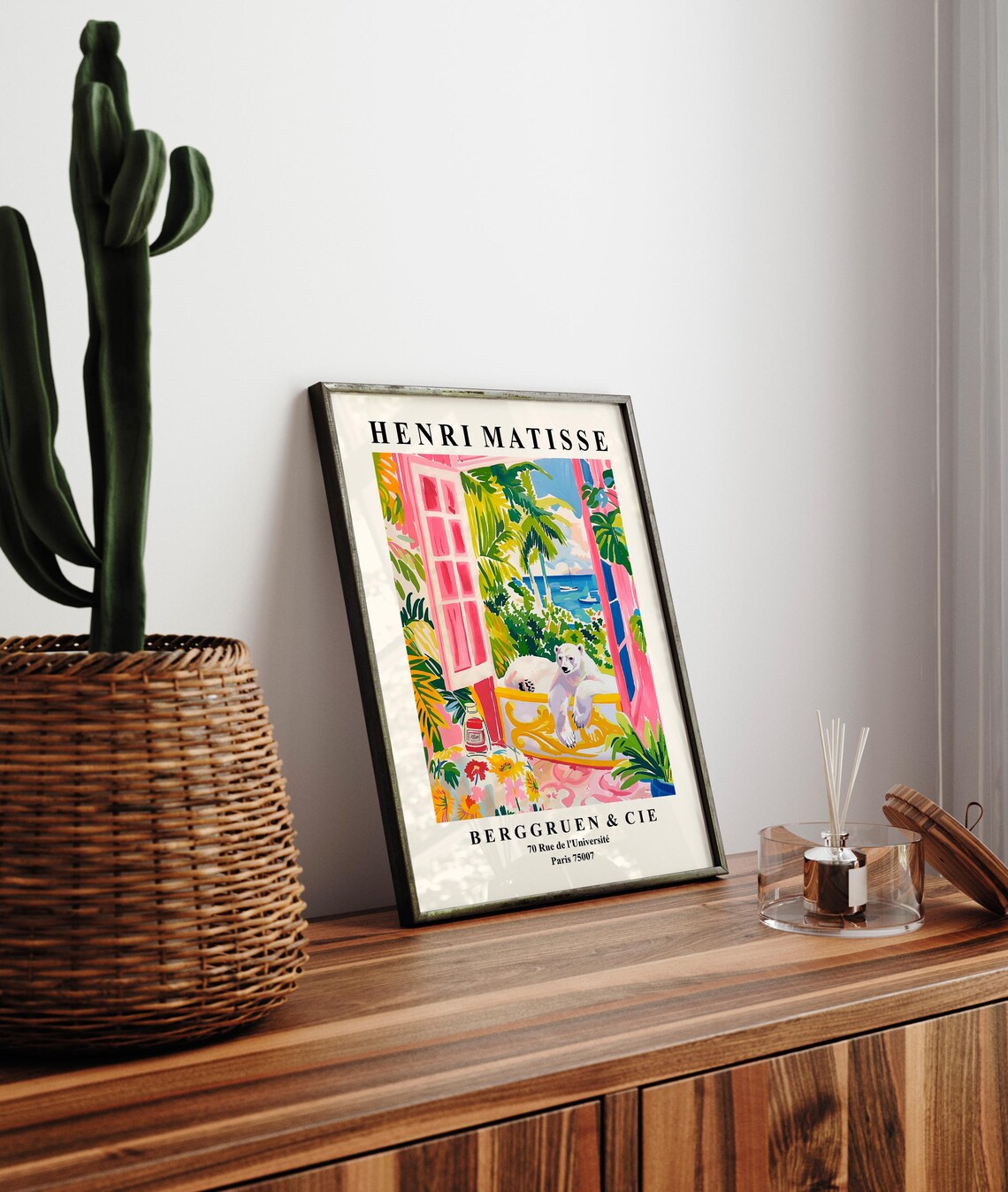 Pink Matisse Print, Polar Bear in Bathtub - Image 3