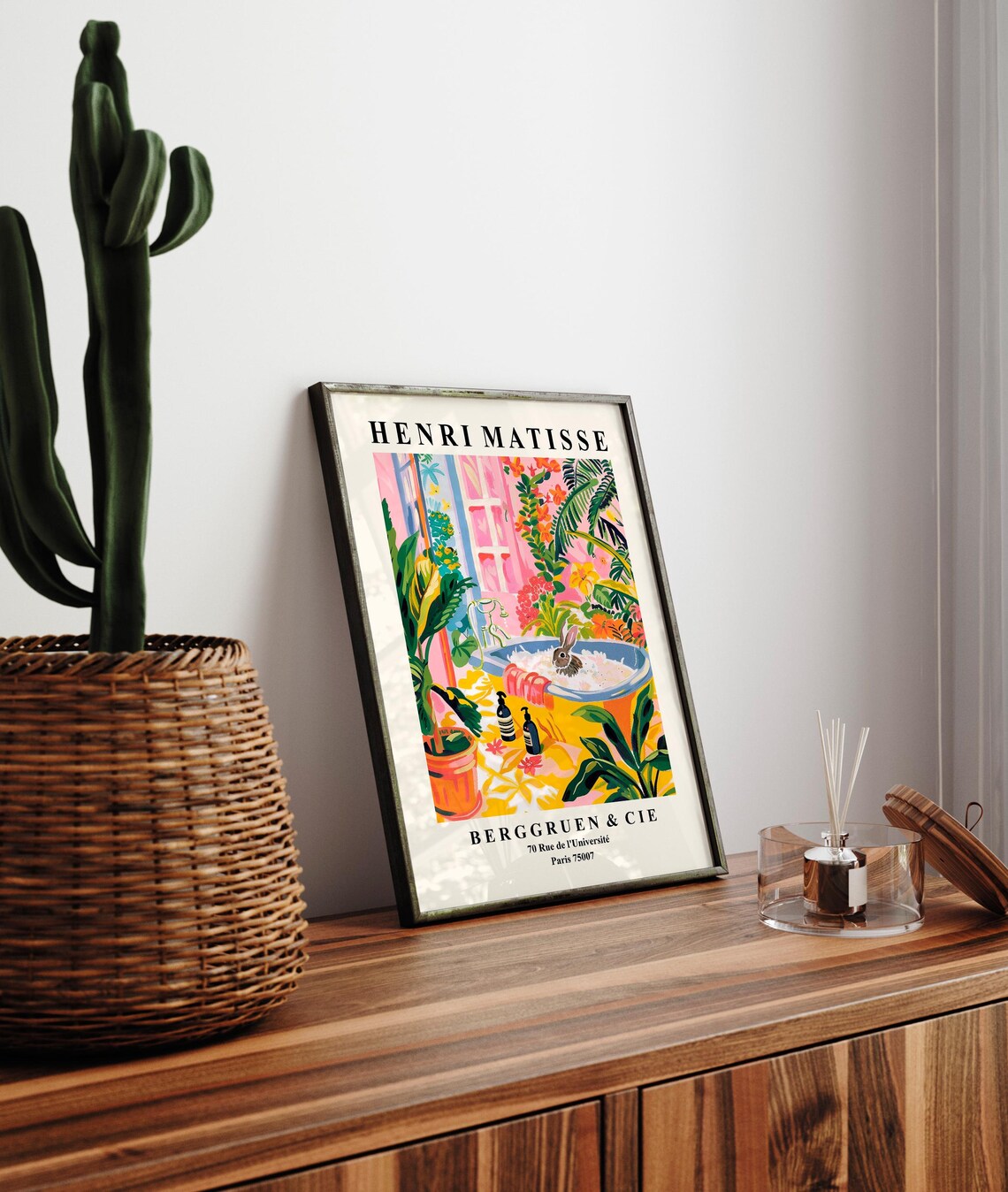 Bunny In Bathtub, Matisse-Inspired Bathroom Poster - Image 4