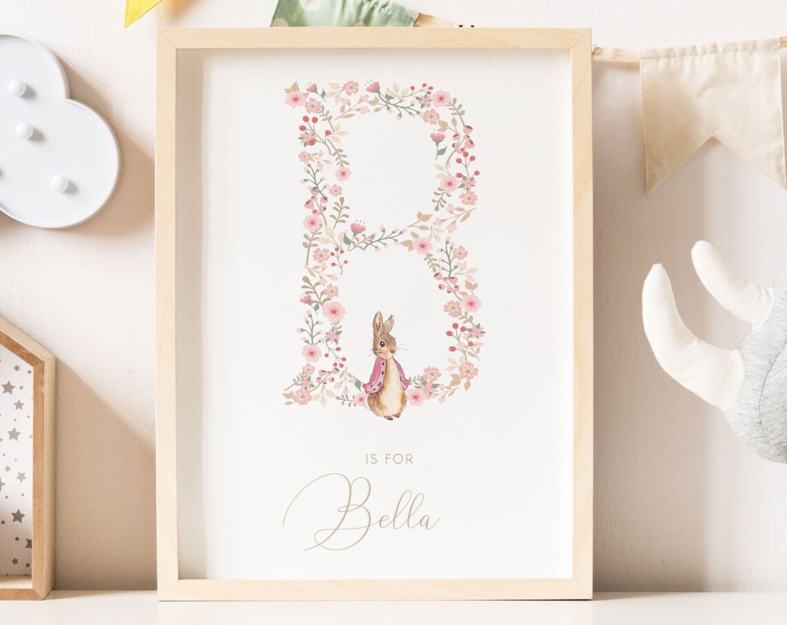 Personalised New Baby Girl Christening Art Print