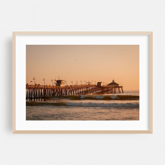 Imperial Beach Print Wall Art Sunset Framed Ocean Home Decor Surf Poster Seascape Fine Waves Photography