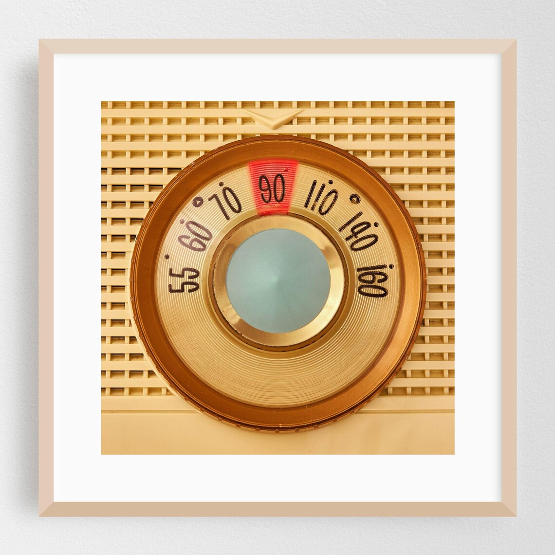 Vintage Cream Radio Dial Mid-Century Close-Up Nostalgia Photo Poster