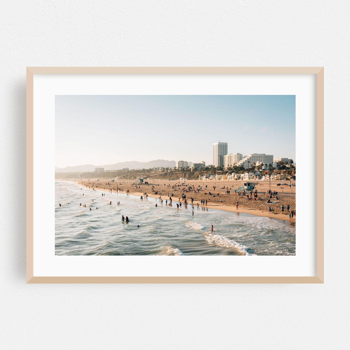 Santa Monica Beach Summer Crowd Shoreline Fine Art Photo Print