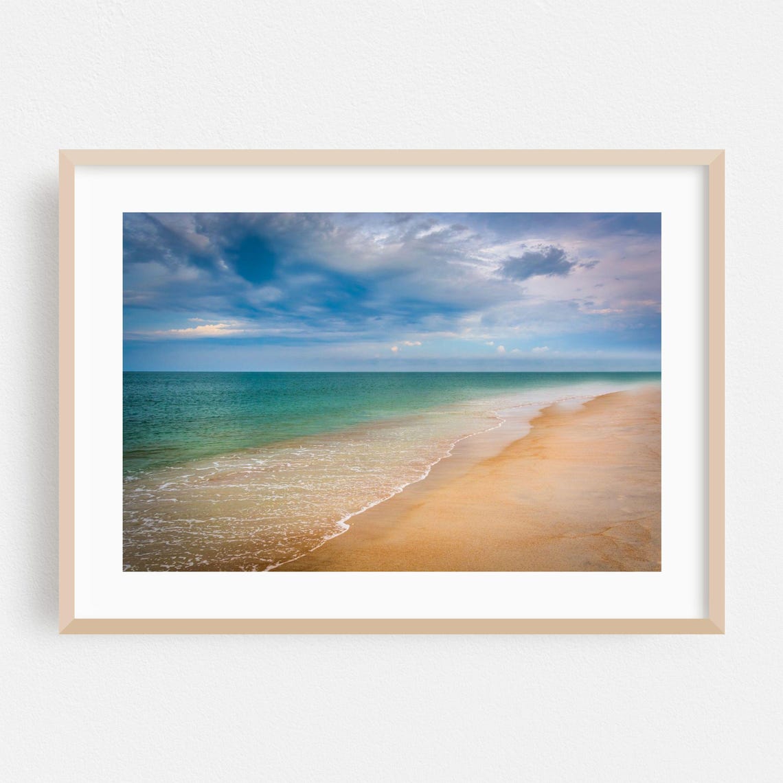 Vilano Beach Florida Sandy Shoreline Under Soft Morning Sky Poster