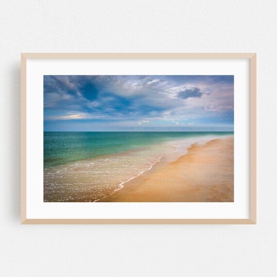 Vilano Beach Florida Sandy Shoreline Under Soft Morning Sky Poster