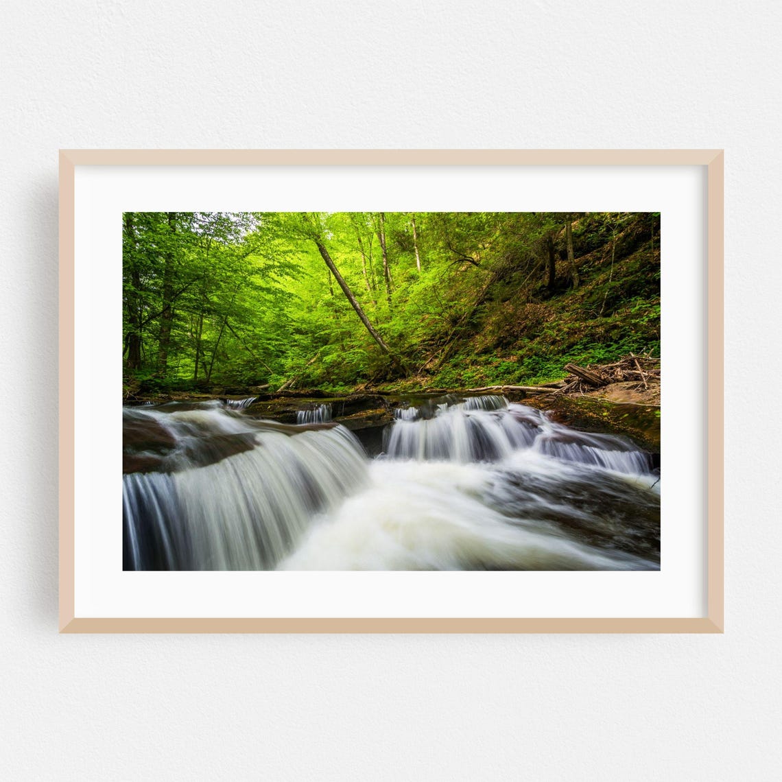 Pennsylvania Forest Waterfall Lush Green Cascading Streams Poster