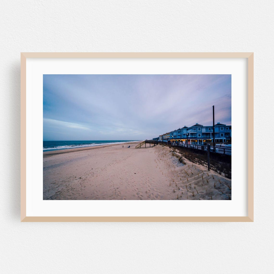 Bethany Beach Delaware Boardwalk at Dusk Coastal Photography Poster
