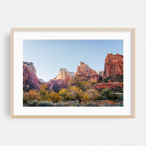 Utah Red Rock Canyon Autumn Gold Cottonwood Valley Photography Print