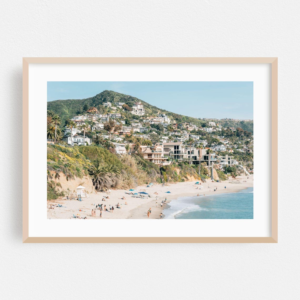 Laguna Beach Coastline With Hillside Houses Summer Beach Photo Poster