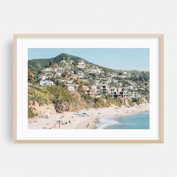 Laguna Beach Coastline With Hillside Houses Summer Beach Photo Poster