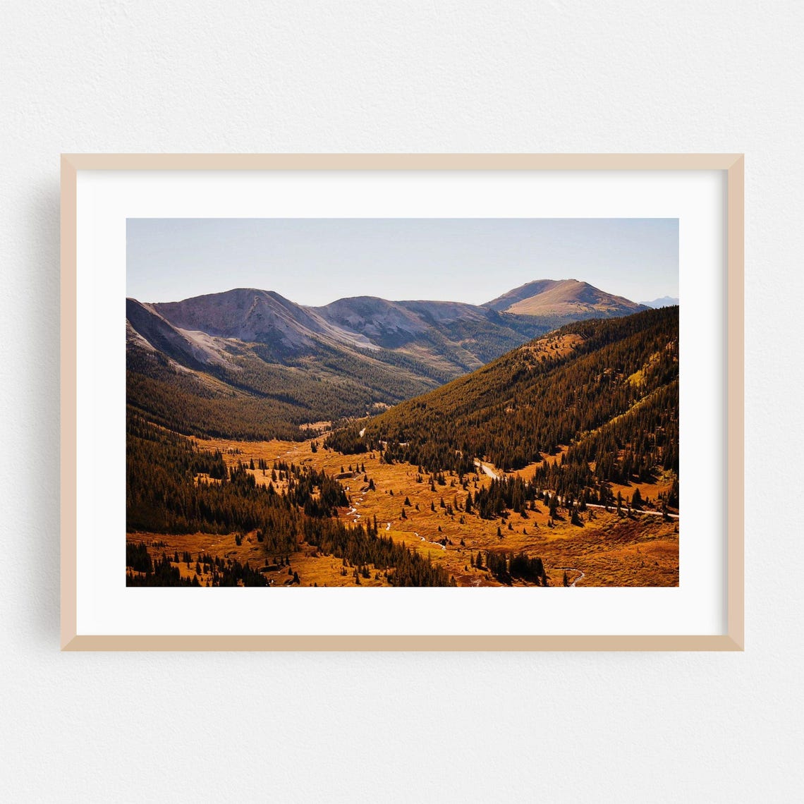 Autumn Mountain Valley Landscape Photography Poster Forest Peaks View
