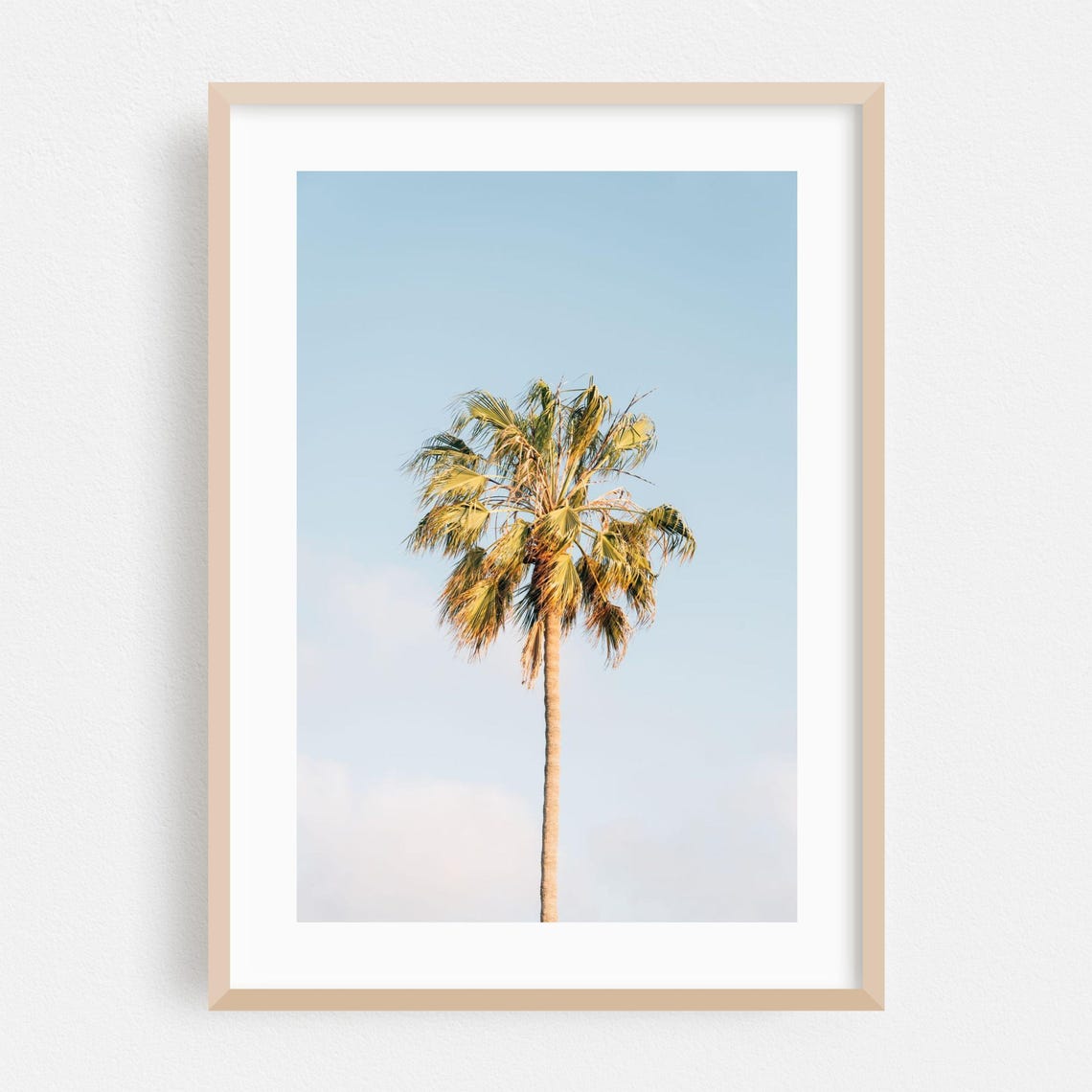 Laguna Beach Lone Palm Tree Minimalist Blue Sky Photo Poster