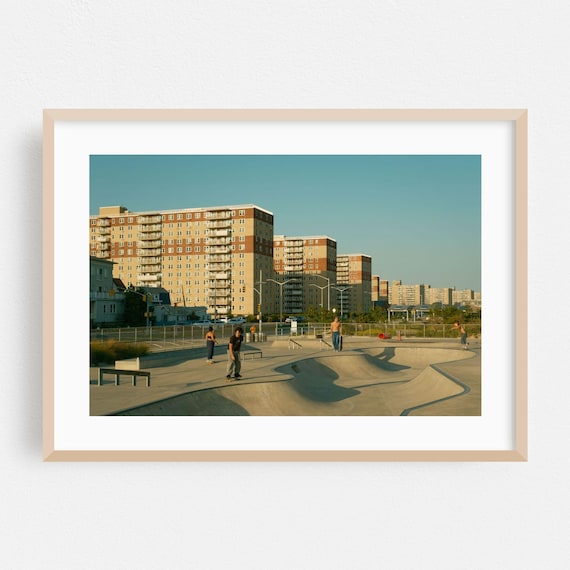 Queens New York Skatepark Skaters Summer Day Photography Poster